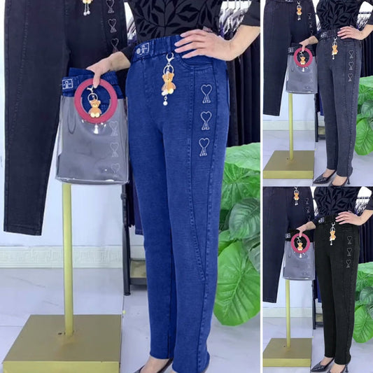 【50% zniżki】Damskie jeansy elastyczne-3740659