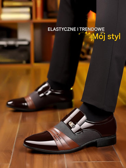 ✨🔥【38-48】Nowe męskie ręcznie robione skórzane buty biznesowe 2025, modne, wygodne i trwałe