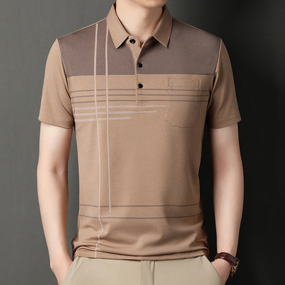 👔【Wyprzedaż magazynowa】【M-4XL】Męska koszulka polo z krótkim rękawem i prążkowanym kołnierzykiem