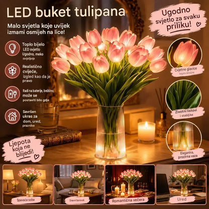 🌷🌷Buket od 15 tulipana kao noćna lampa