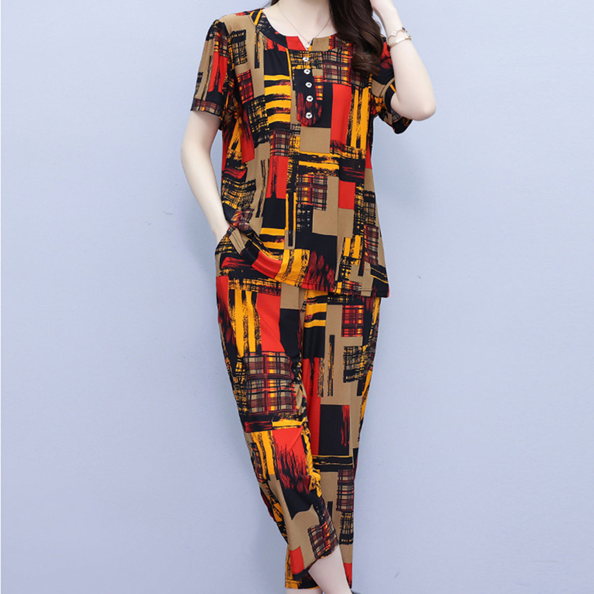 🎀🎀【Oferta ograniczona czasowo】🌹👗2025 nowy fajny i wygodny swobodny damski dwuczęściowy garnitur uniwersalny damski garnitur