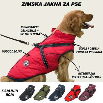 🐱🐶【S-5XL】❄️ Topla podstavljena jakna za pse i mačke — vodoodbojna, s reflektirajućim elementima i ugrađenim pojasom