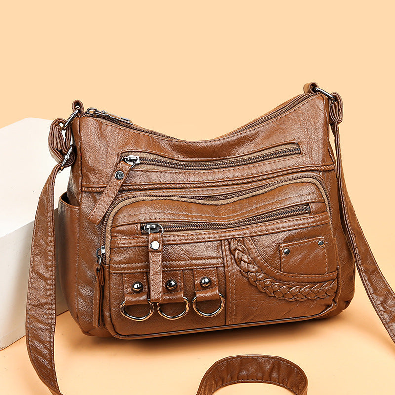 💥【50% zľava po obmedzenú dobu】👜Nová mäkká kožená kabelka cez rameno/crossbody s veľkou kapacitou 2025