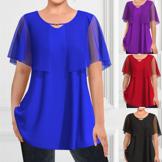 【S-3XL】💙Nowe stylowe, wiosenne topy, jednokolorowe, peleryny dla kobiet 3649842