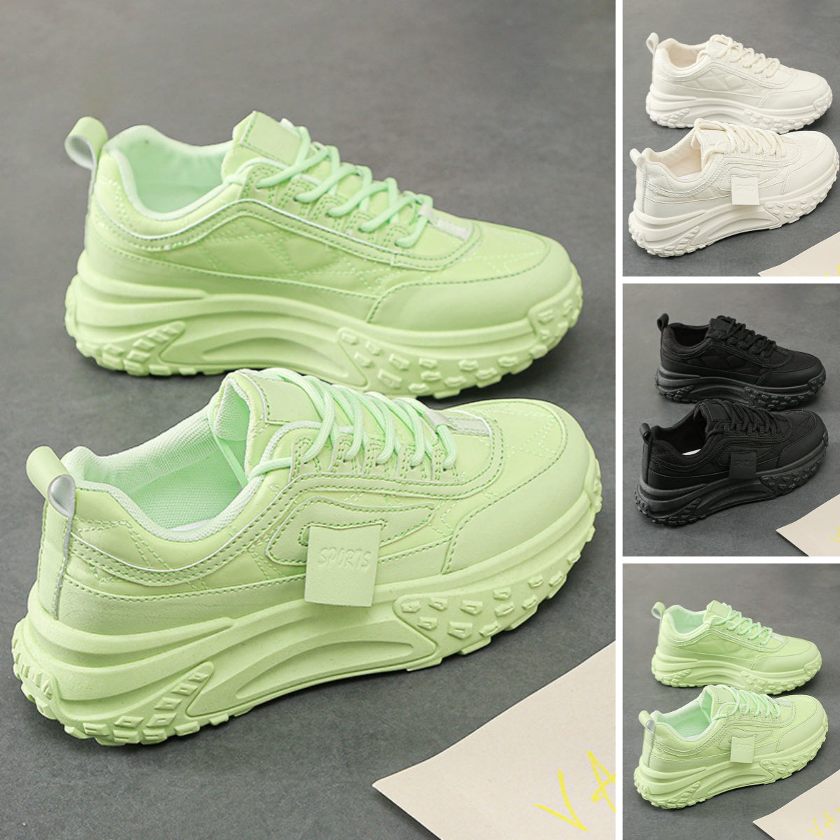 Oferta ograniczona czasowo💗【35-40】Nowe damskie buty typu "dad shoes" na grubej podeszwie, buty casualowe (wysokość podeszwy 5 cm)