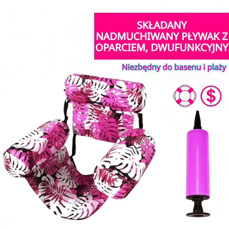 💦📢 Składany pływający materac z oparciem