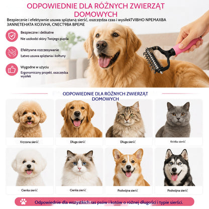 🐱🐕🐈 Wielofunkcyjny grzebień 3w1 do rozczesywania i usuwania sierści dla psów i kotów