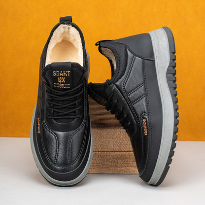 🏆🔥【39-45】2025 Pánska zimná ležérna športová obuv, pravá koža, vodeodolná, s mäkkou podrážkou a zamatom, nová