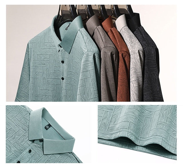 🔥【M-4XL】👔2025 Nowa modna męska koszulka POLO z krótkim rękawem w pask✨jedwabna gładkoś✨wygodna i oddychająca