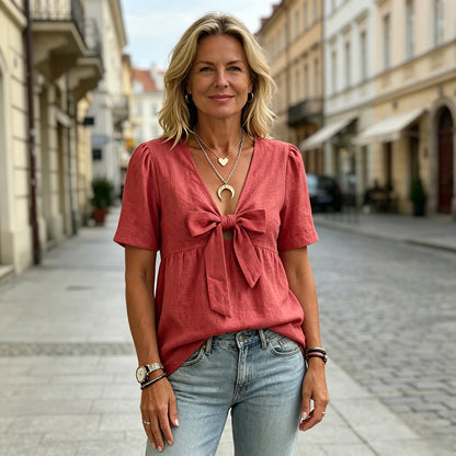 😍👚【Promocija novog proizvoda】✨🛒🎊2026 Nova ženska majica kratkih rukava s isprepletenom čipkom