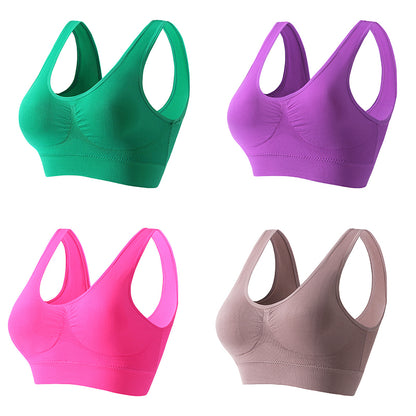 【4 szt.】【S-5XL】 Seksowny biustonosz push-up bez fiszbin dla dużych rozmiarów