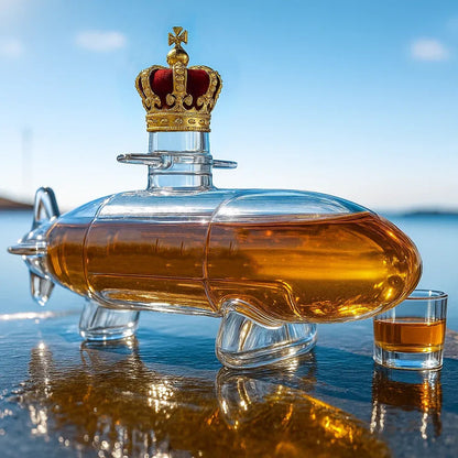 🚢 Zestaw butelek whisky z zabawnymi wzorami | Buteleczki whisky Submarine | Oryginalne prezenty i stylowa dekoracja do baru
