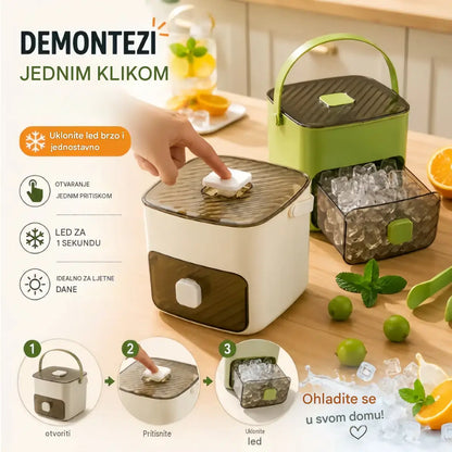 💥🥤🧊Ledomat s funkcijom pohrane leda: proizvodi 48 kockica leda odjednom, poklopac otporan na curenje 🏖️✅