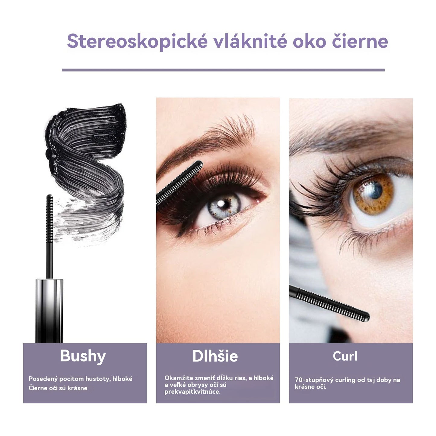 😍✨Maskara u čeličnoj tubici, uvijajuća, vodootporna, produžuje, ne razmazuje se, baza, fiksira, tanka glava četkice, ženska maskara