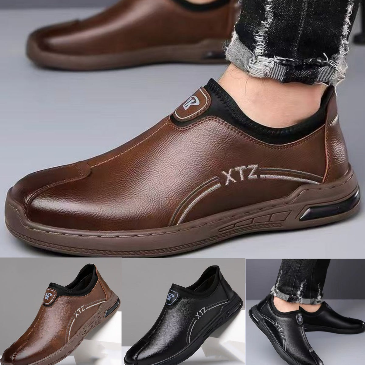 【39-44】2025 Nowe męskie buty casual na wiosnę, wykonane z miękkiej skóry