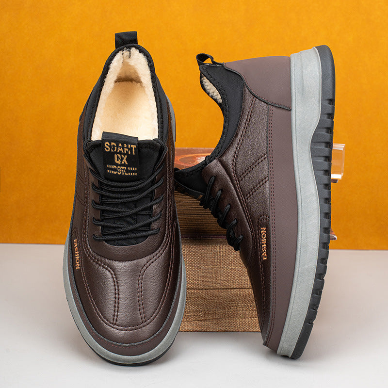 ⛄🔥【39-45】Moški zimski športni čevlji za prosti čas iz pravega usnja, vodoodporni, mehak podplat in žamet, novi modeli