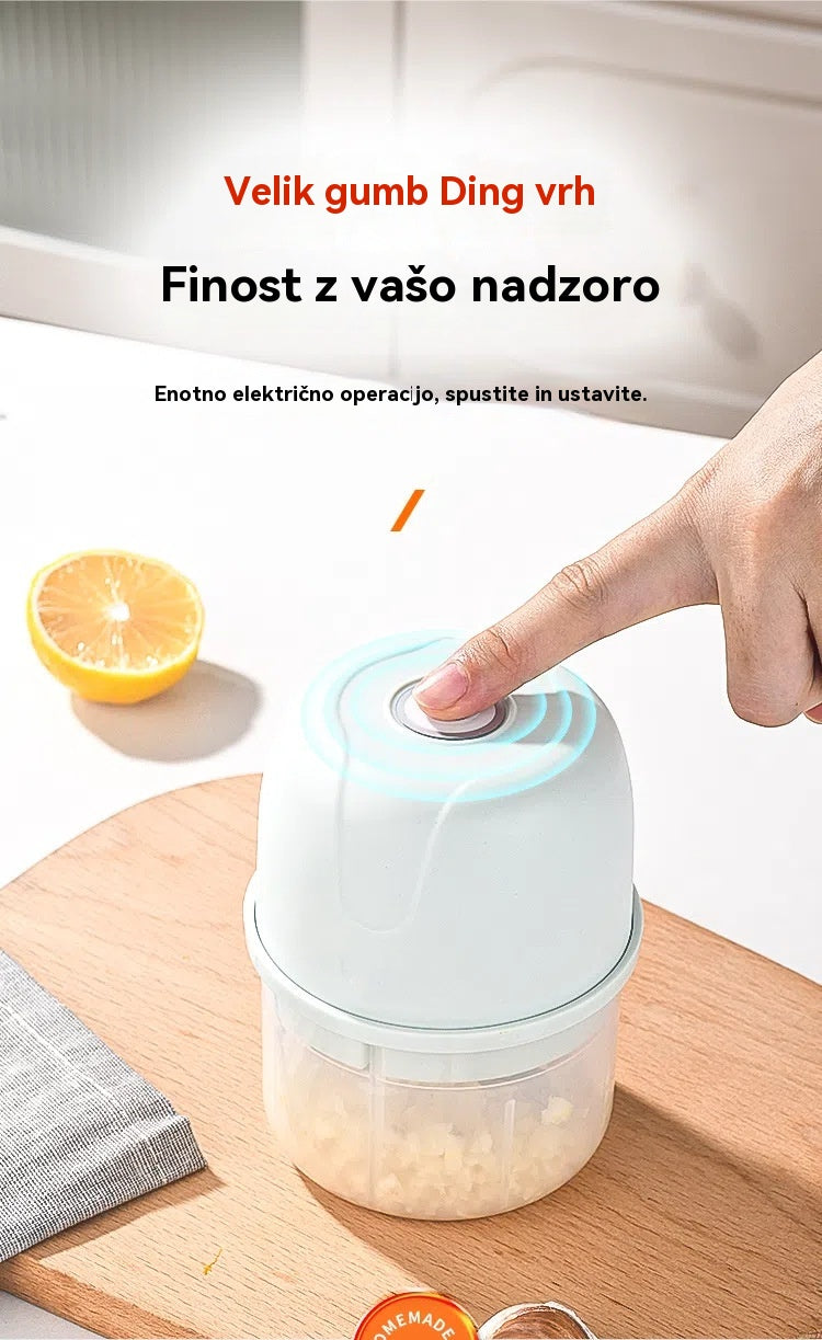 💥Zadnji dan promocije! 50 % popust! ⏰Prodanih več kot 50.000 enot! 🎅Električni sekalnik česna, mini prenosni sekalnik zelenjave