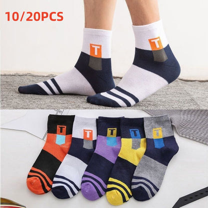 🧦Gorąca wyprzedaż – Kup 5, dostaniesz 5 gratis🧦【10 par】Przewiewne, odporne na zapachy i chłonące pot sportowe skarpety męskie