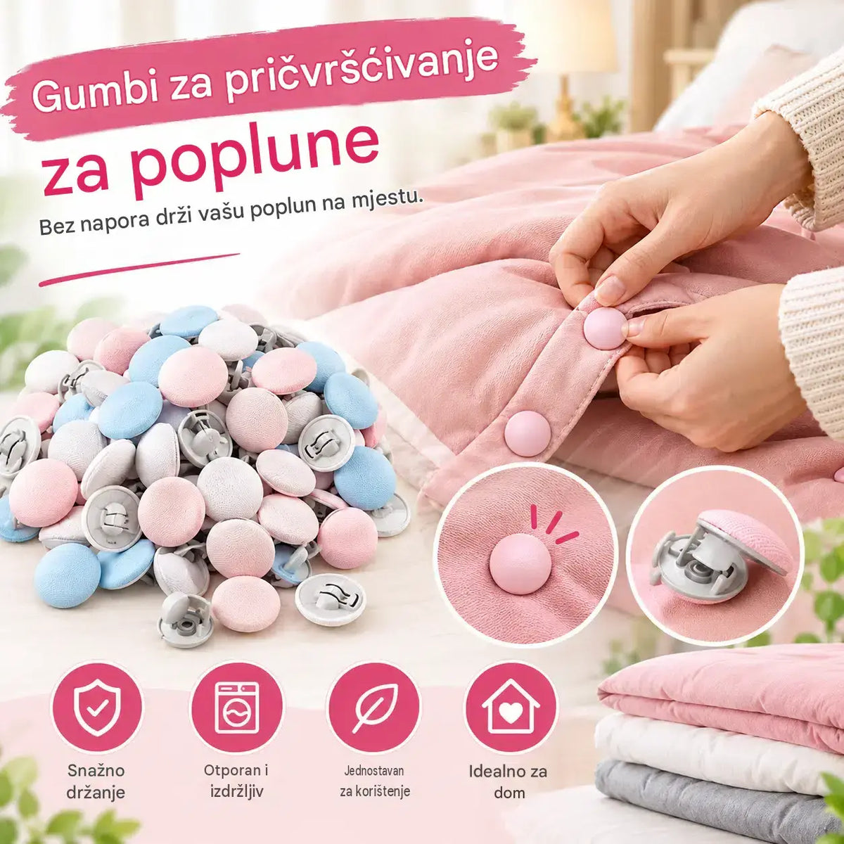✨ 【20 kom】Držač za Pokrivač - Stabilan i Lako za Korištenje! 📍Univerzalno za debele i tanke pokrivače.