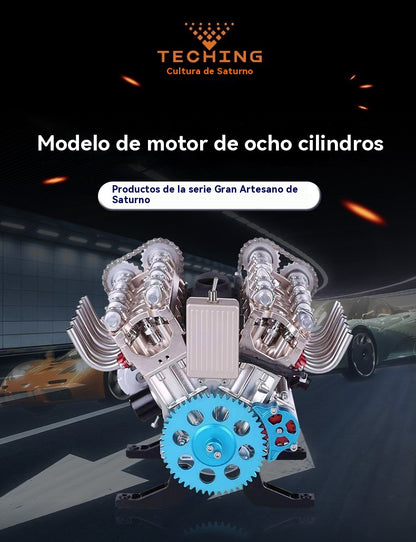 🔥Kup 1, drugi gratis – Model silnika V8 z metalu do złożenia