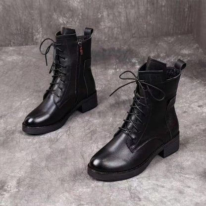 🔥✨【Jesienny nowy styl】【35-41】Modne i eleganckie damskie buty typu Martin z noskiem w szpic, z prawdziwej skóry