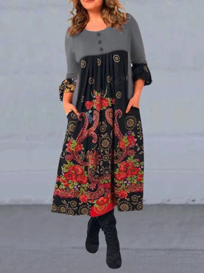 👗【S–5XL】Нова ретро рокля есен/зима 2025 · Стилна, удобна и елегантна