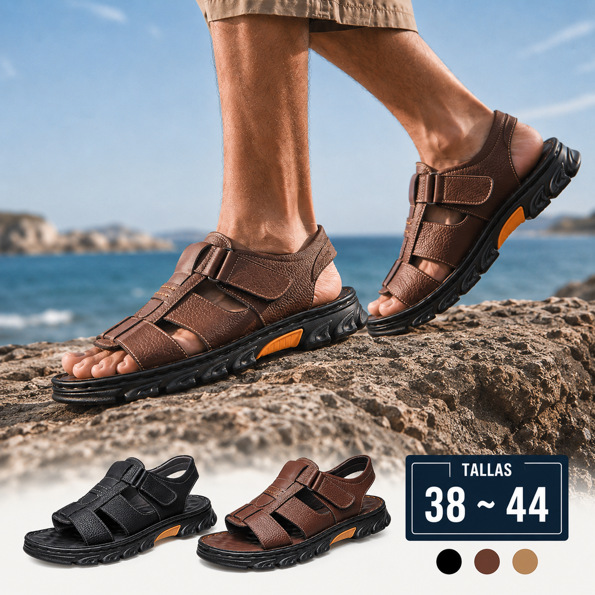 🔥👟 (50% POPUSTA)【Veličina 38 ~ 44】 Ručno izrađene mekane kožne neklizajuće sandale za plažu za muškarce