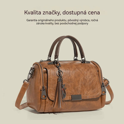 2026 Dámska crossbody taška — retro dizajn s strapcami, jednoliate patchwork prevedenie