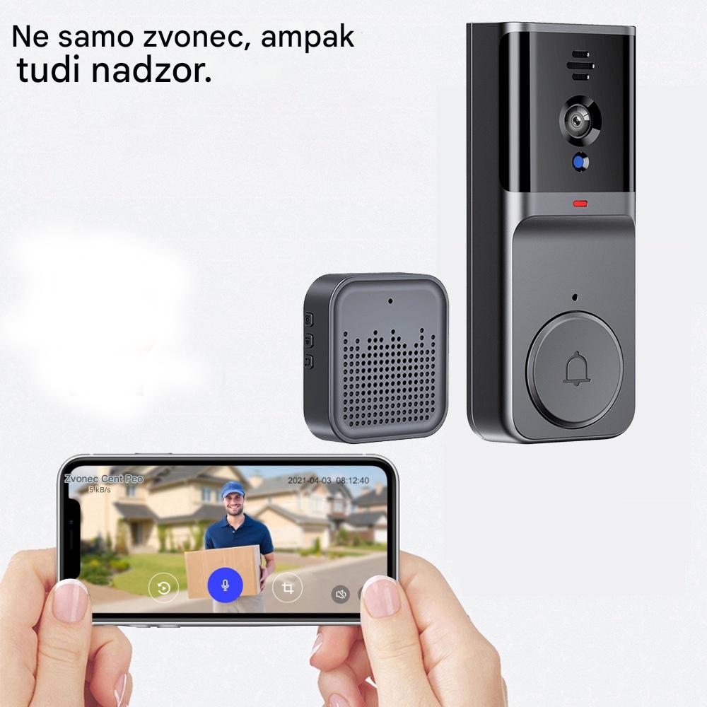 🔥Brezžična kamera za zvonec: 1080P, kot 170°, 4,3-palčni zaslon, zunanja vodoodpornost IPX65, nočni vid