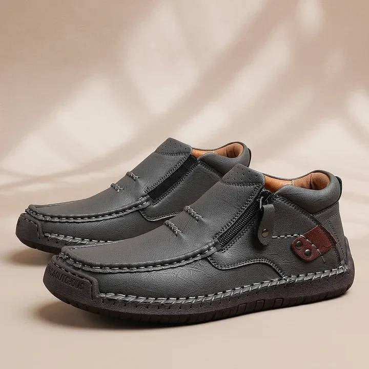👟✨【38-48】Męskie, ręcznie robione, skórzane, wsuwane buty do jazdy samochodem – szeroki nosek, wsparcie łuku stopy