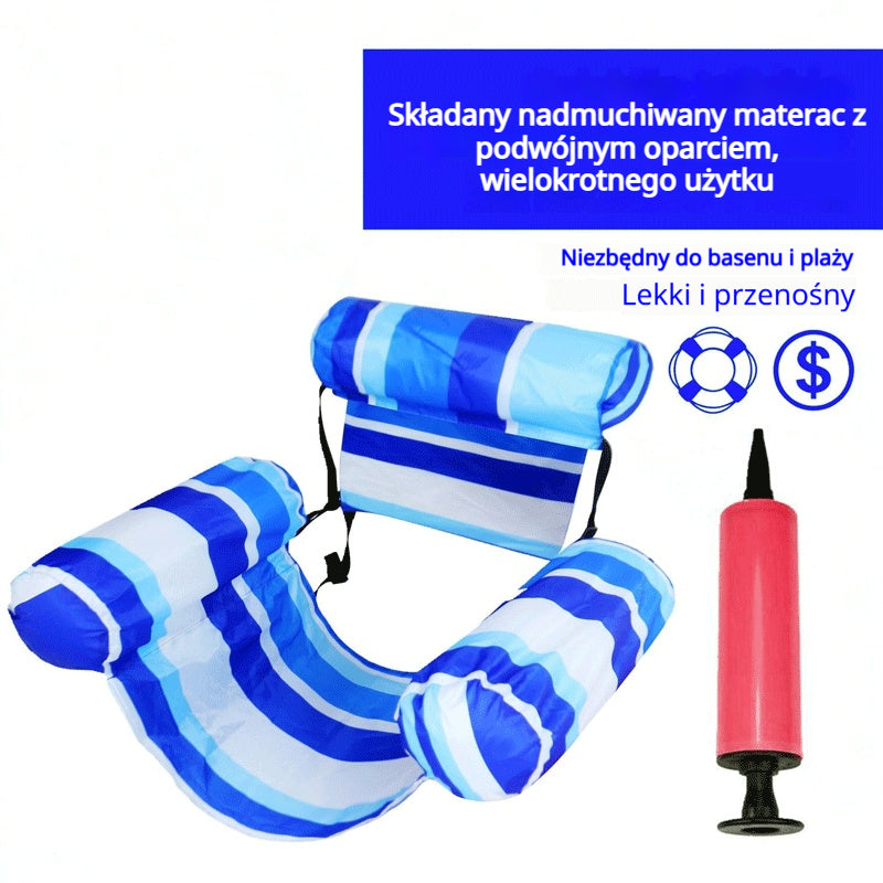 💦📢 Składany pływający materac z oparciem