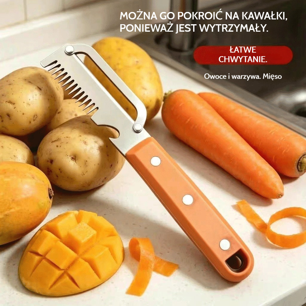 💥【Kup 1, weź 1 za darmo】💥🔪 Wielofunkcyjne urządzenie tnąco-obierające ze stali nierdzewnej 🧅