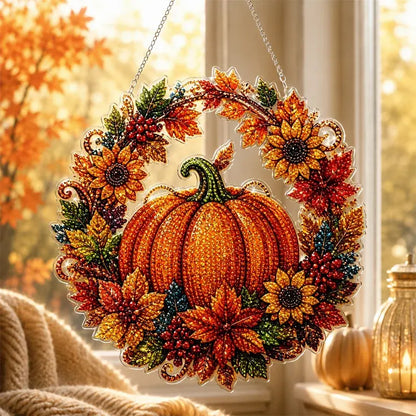 🎃🍂Dekoracija prozora za Noć vještica DIY dijamantna slika, 4 vesela uzorka, veličina 25×25 cm
