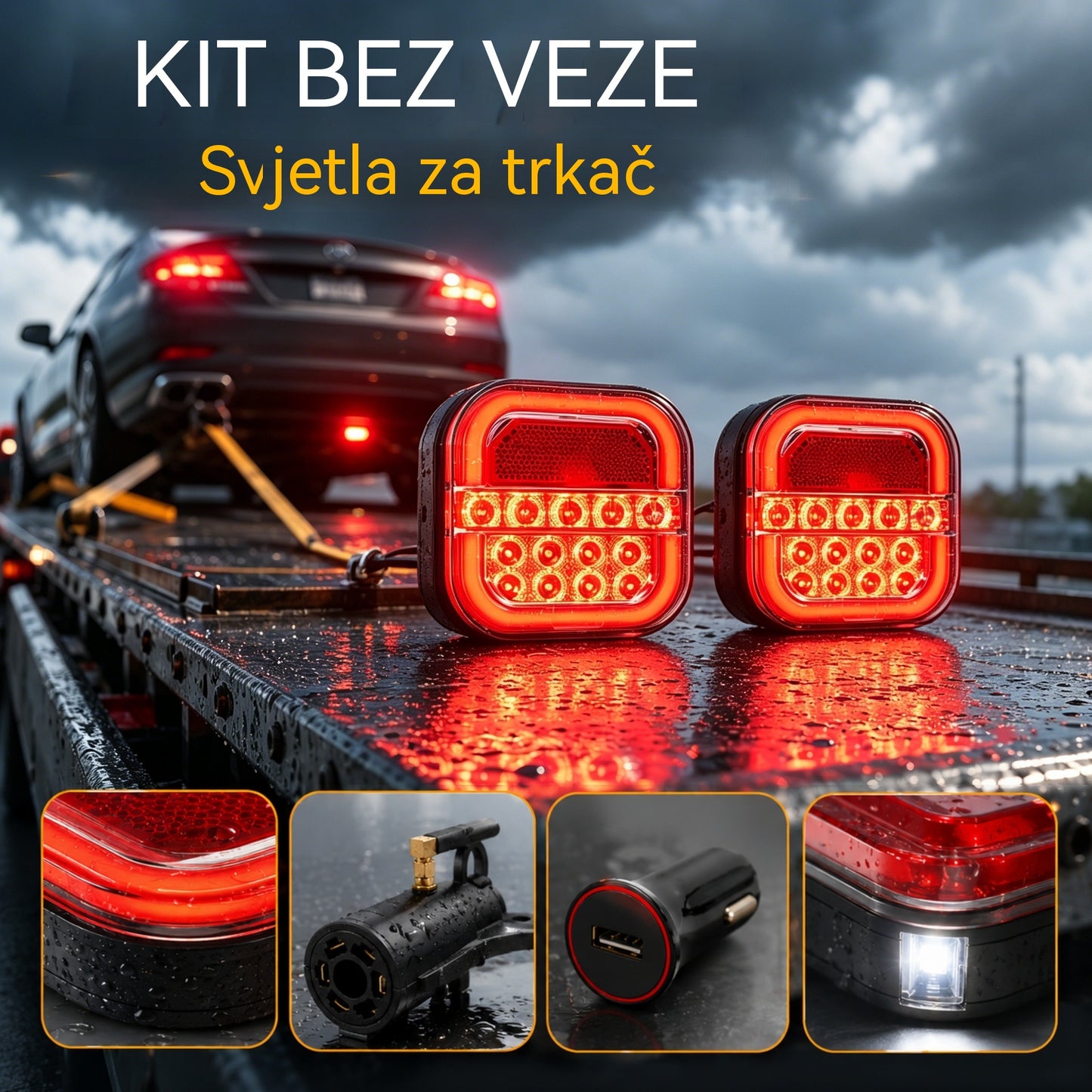⏰ Akcija traje ograničeno vrijeme 🚦【Univerzalna 12V/24V】🚦 LED svjetla za automobilsku prikolicu — plaćanje pouzećem dostupno