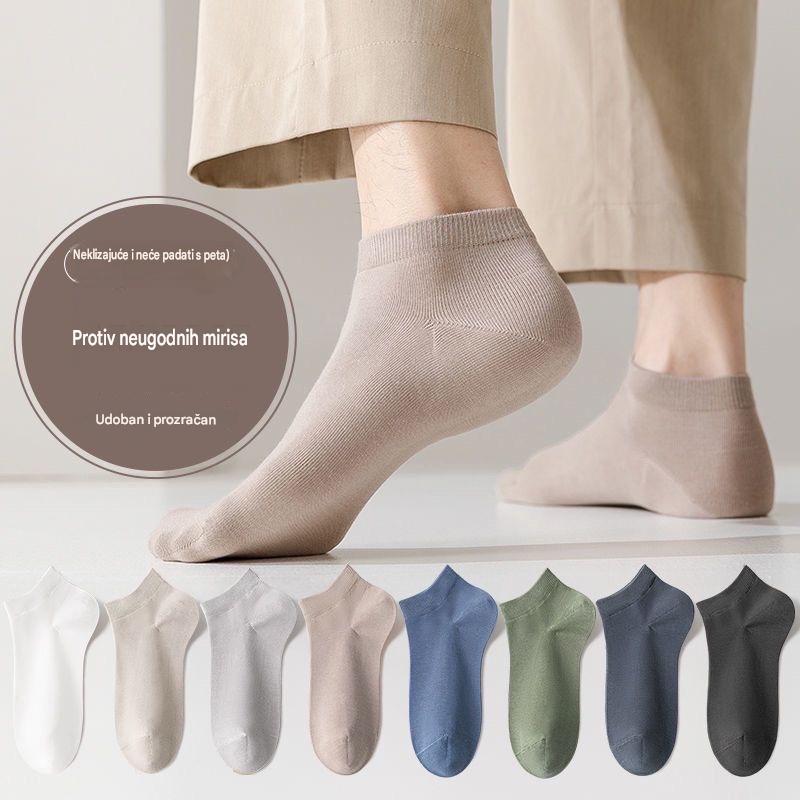 🧦【8 pari】Muške tanke, prozračne i upijajuće pamučne kratke čarape, idealne za ljeto.