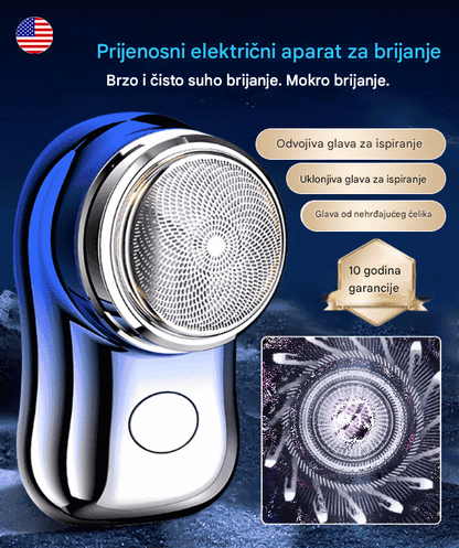 👏Nadograđene oštrice za brijanje, prijenosni mini putni električni brijač, brijač za auto za muškarce.