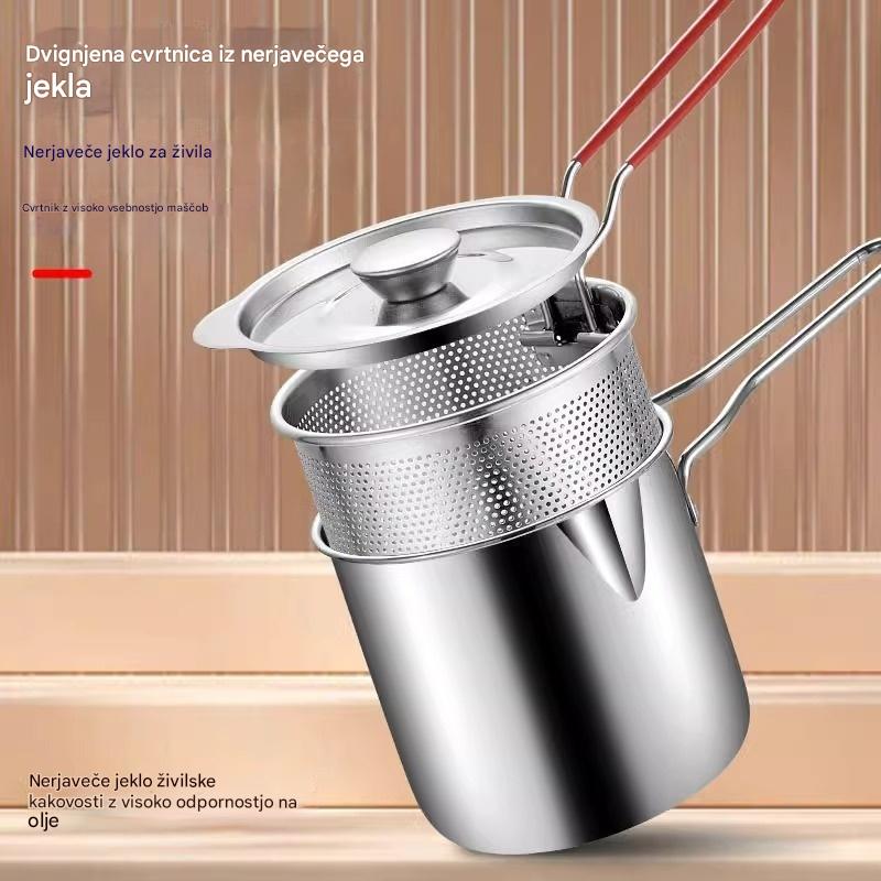 🍢🍖🍗 Ponev iz nerjavečega jekla - primerna za cvrtje