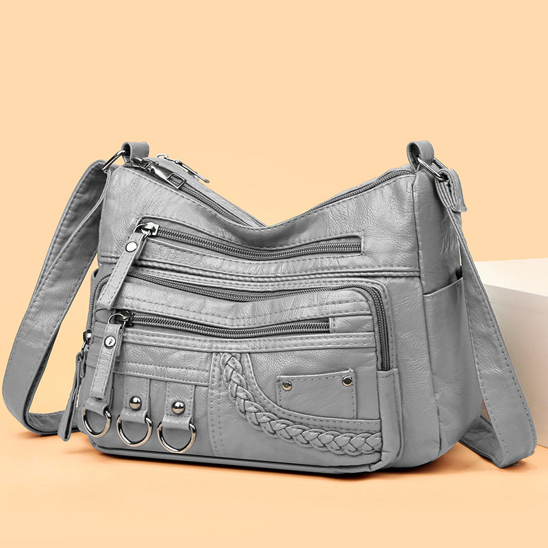 💥【Sleva 50 % po omezenou dobu】👜Nová velkoobjemová měkká kožená taška přes rameno/crossbody pro rok 2025