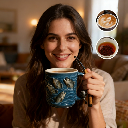 🎣☕Nova šalica za ribolov Kreativna šalica izrađena od smole, posebno dizajnirana za ljubitelje ribolova.