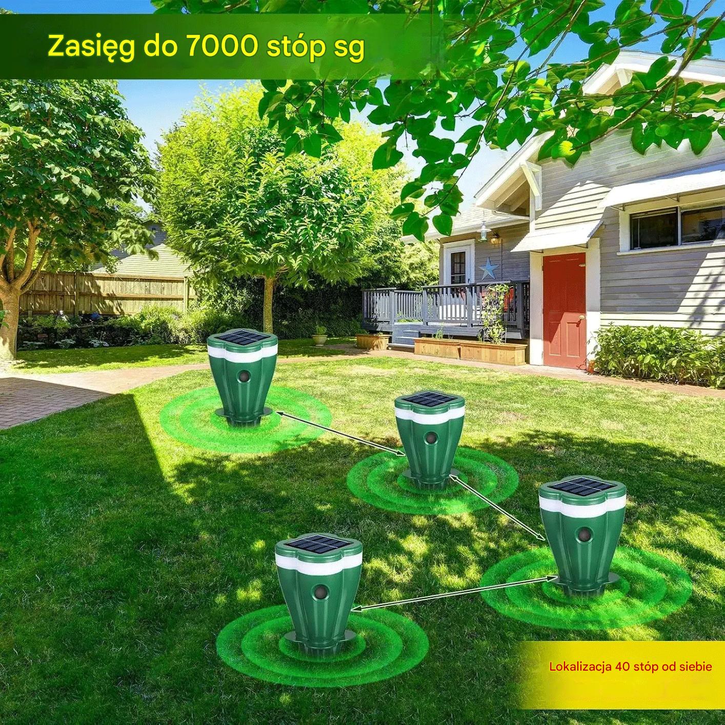 Produkt w promocji - 50% zniżki ☘️ Wodoodporny odstraszacz zwierząt zasilany energią słoneczną