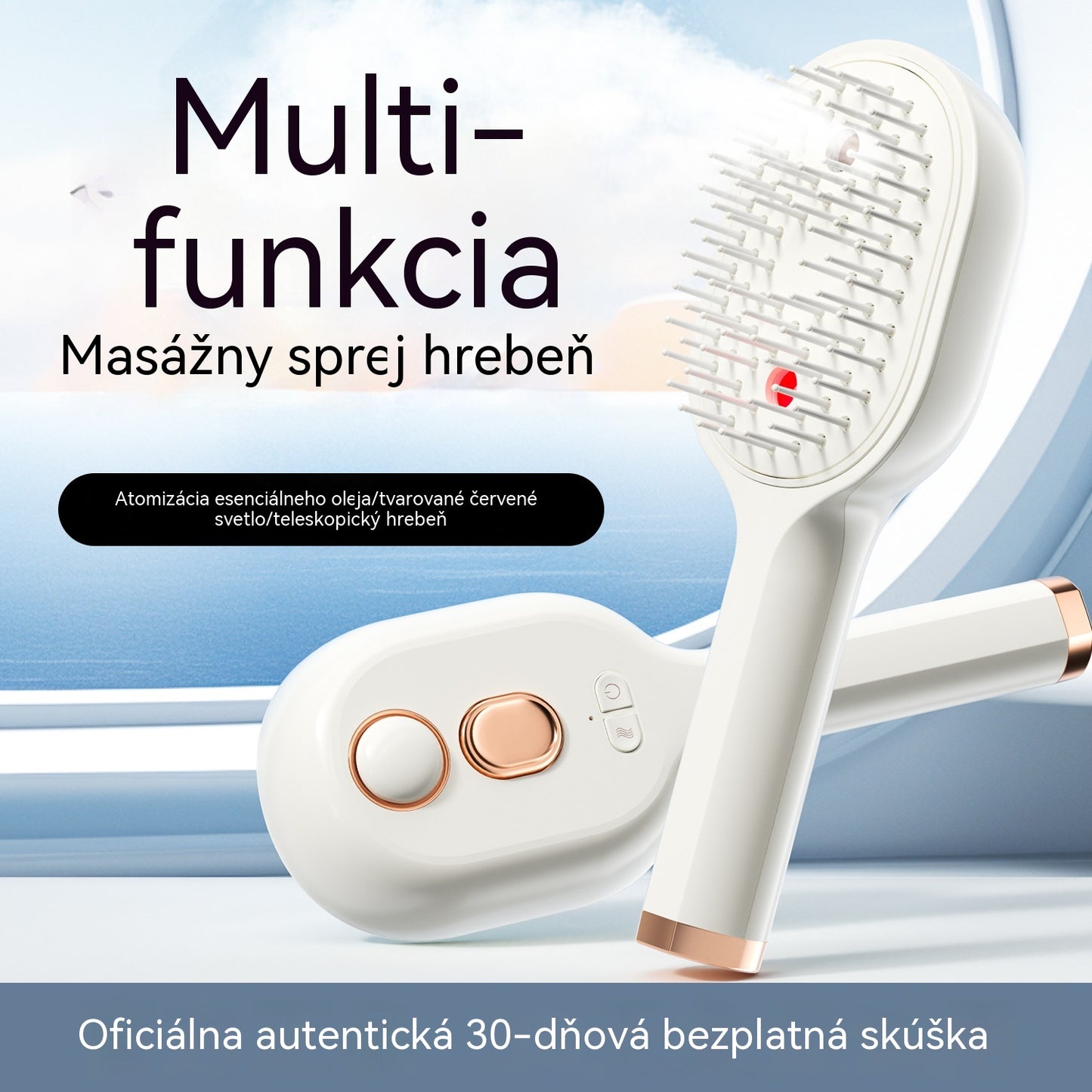 💖💨Češalj s funkcijom prskanja jednim gumbom koji učinkovito sprječava zapetljavanje kose.