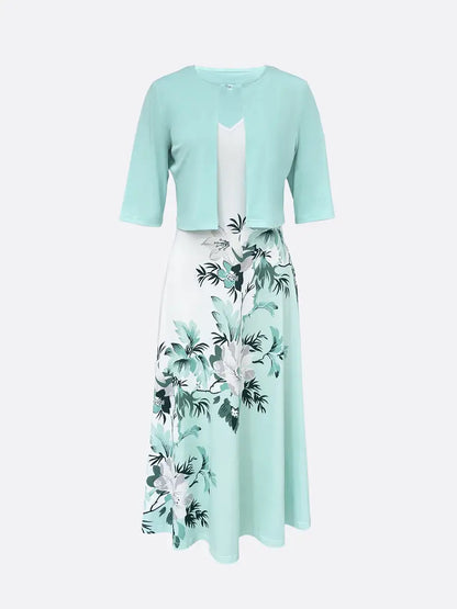 👗💗Dwuczęściowy zestaw sukienka typu swing plus mała marynarka 3711847