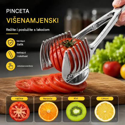 🍅 Ručni kuhinjski rezač od nehrđajućeg čelika | Vodič za ravnomjerno rezanje rajčica, limuna, luka i još mnogo toga