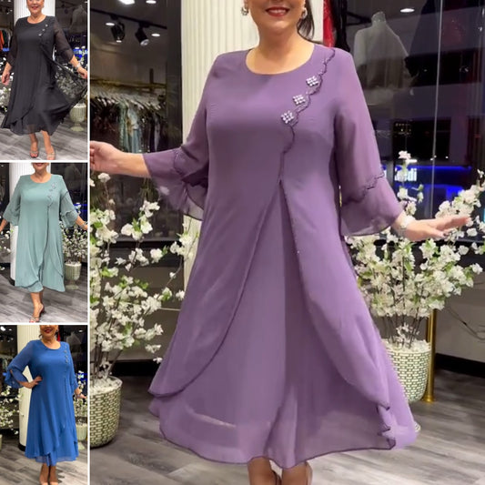 【50% zniżki】【S-5XL】❤️2024 nowa wysokiej jakości szyfonowa sukienka--3701862