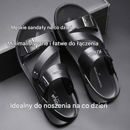 🌿 Wiosenna specjalna oferta [39-28] Nowe męskie letnie sandały z miękkiej naturalnej skóry, z podwójną klamrą ✅ Dostępna płatność przy odbiorze