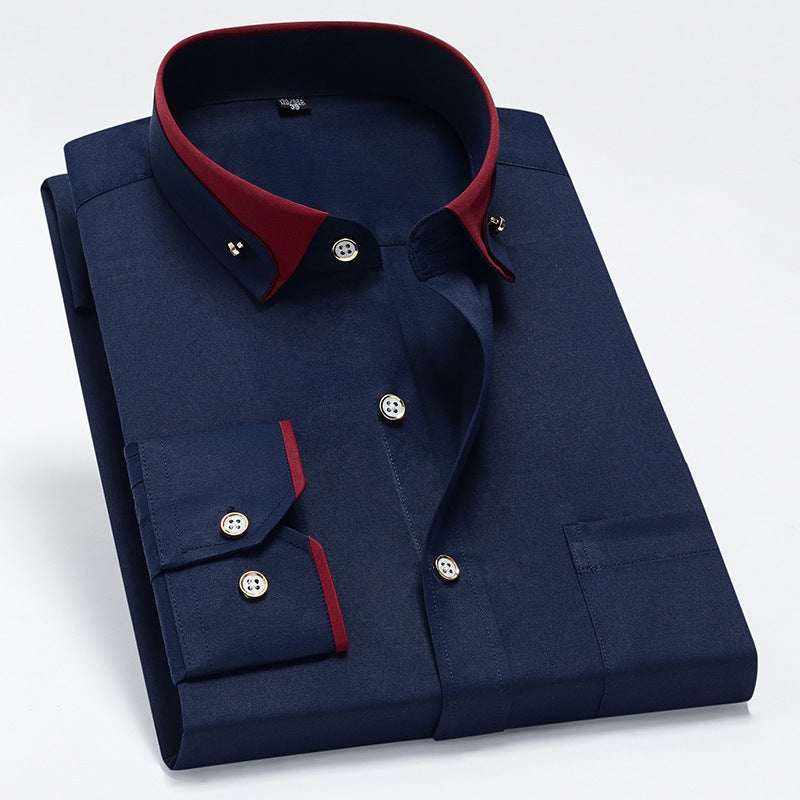 👕【S-4XL】2025 nowa, oddychająca męska, casualowa, biznesowa koszula z długim rękawem – niezbędny element garderoby do pracy