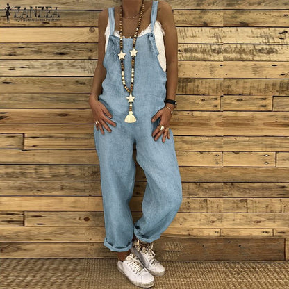💖👖[Gorąca wyprzedaż] 🌸 [S-5XL] 2025 nowe modne luźne duże kombinezony jednoczęściowe spodnie jeansowe