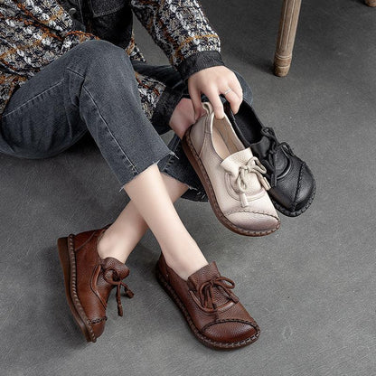 💖👍【35-40】Nowe letnie buty damskie z wierzchniej warstwy skóry bydlęcej szyte ręcznie z miękkiej skóry -