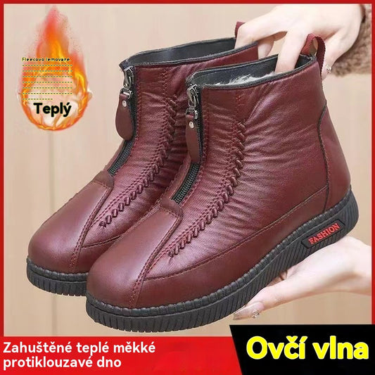 ✨【35-41】 Ručně vyráběné italské dámské kotníkové boty z pravé kůže s měkkou podrážkou, voděodolné a protiskluzové