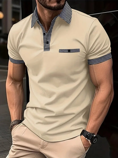Promocja na 2025 rok💥👔【S-3XL】Letnia męska bluza polo z guzikami i blokiem kolorów